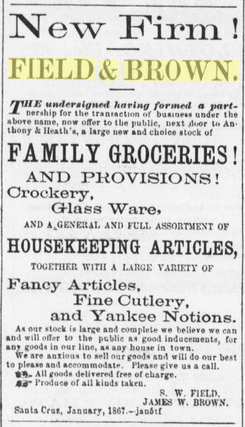 1867 Field&Brown-ad Sentinel.png