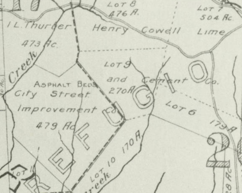 Asphalt beds - from 1906 Punnett map.png